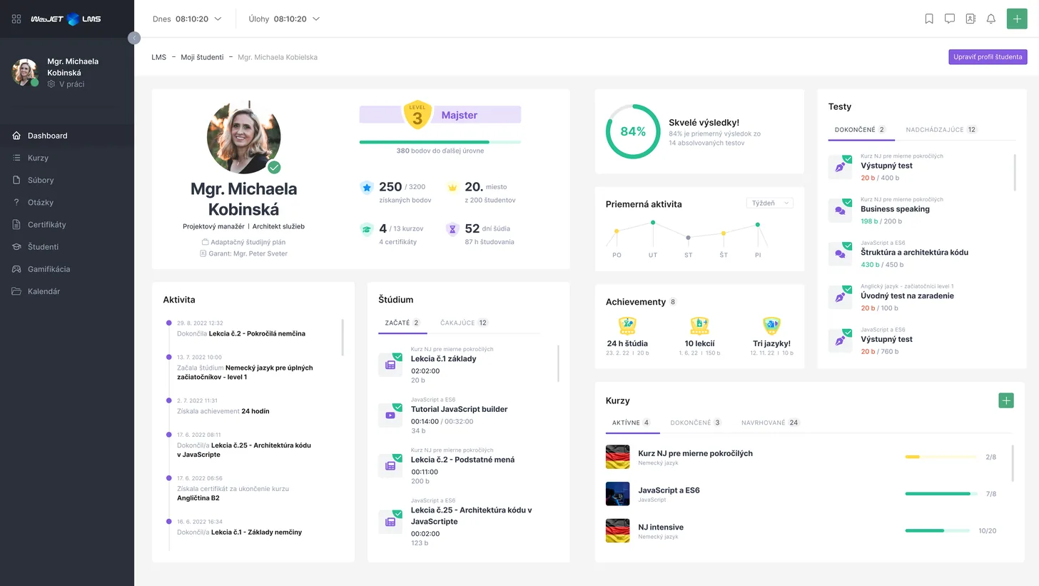 Náhľad aplikácie WebJET LMS